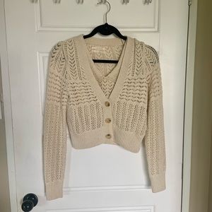 Anthropologie Cream Sweater Set